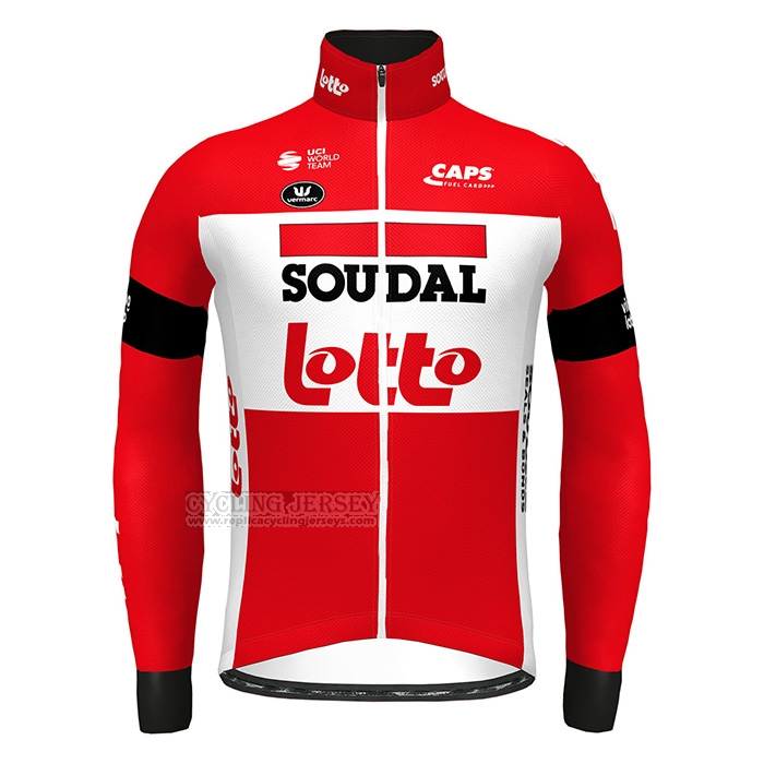 2022 Cycling Jersey Lotto Soudal Red Long Sleeve and Bib Short